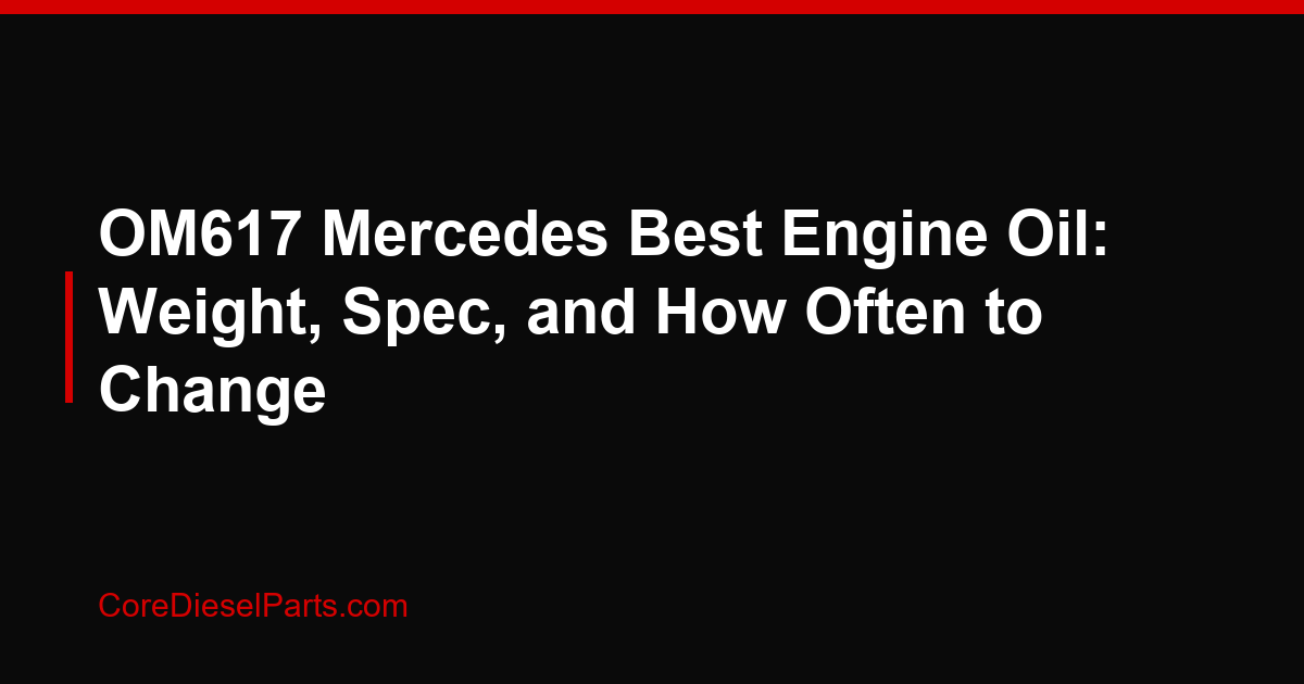 OM617 Mercedes Best Engine Oil: Weight, Spec, and How Often to Change