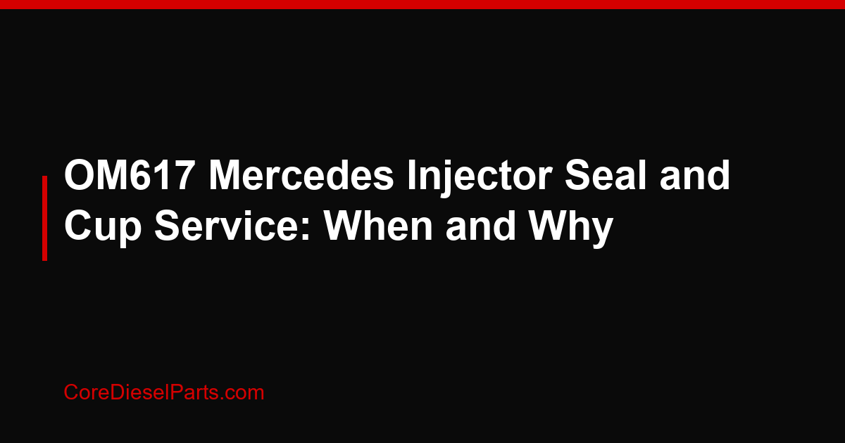 OM617 Mercedes Injector Seal and Cup Service: When and Why
