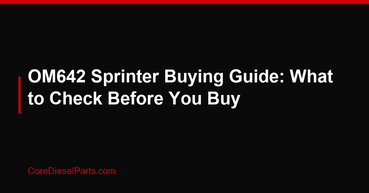 OM642 Sprinter Buying Guide: What to Check Before You Buy
