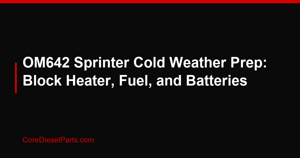 OM642 Sprinter Cold Weather Prep: Block Heater, Fuel, and Batteries