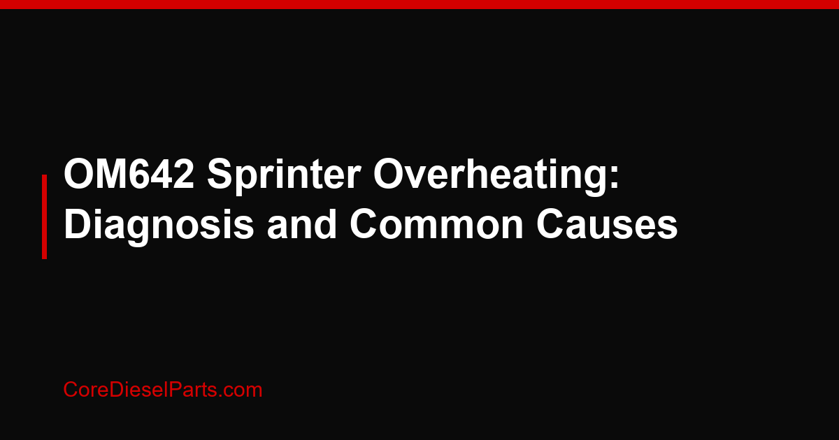 OM642 Sprinter Overheating: Diagnosis and Common Causes