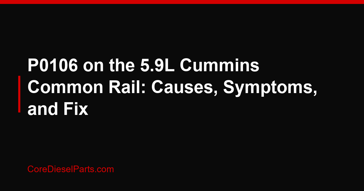 P0106 on the 5.9L Cummins Common Rail: Causes, Symptoms, and Fix