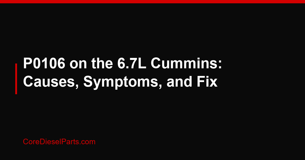 P0106 on the 6.7L Cummins: Causes, Symptoms, and Fix