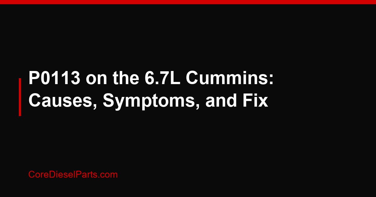 P0113 on the 6.7L Cummins: Causes, Symptoms, and Fix