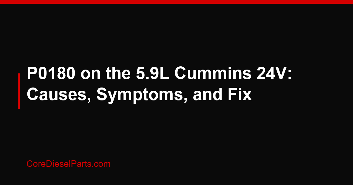 P0180 on the 5.9L Cummins 24V: Causes, Symptoms, and Fix