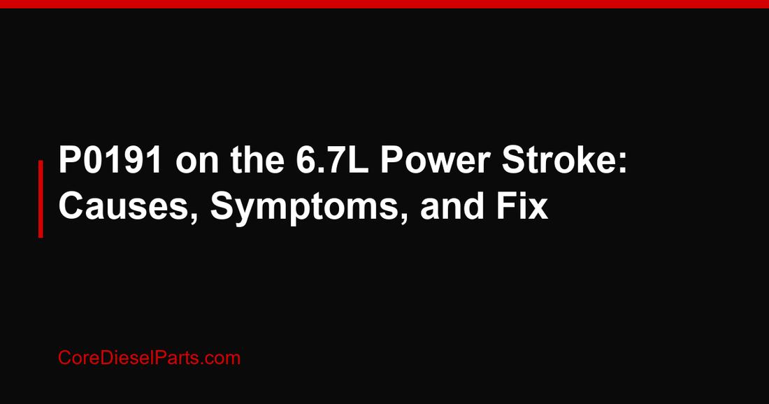P0191 on the 6.7L Power Stroke: Causes, Symptoms, and Fix