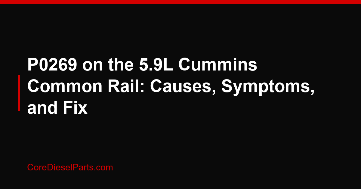 P0269 on the 5.9L Cummins Common Rail: Causes, Symptoms, and Fix