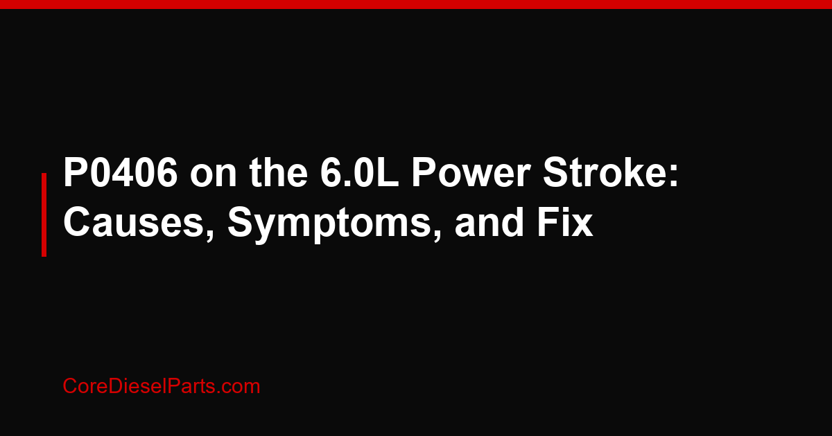 P0406 on the 6.0L Power Stroke: Causes, Symptoms, and Fix