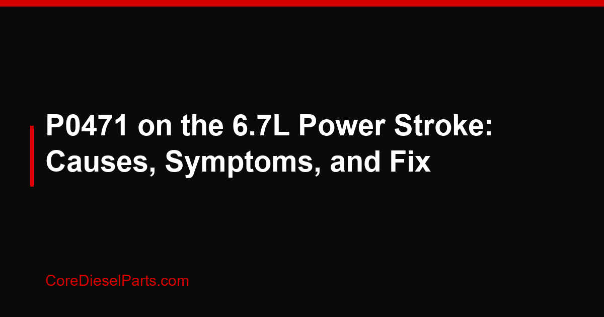 P0471 on the 6.7L Power Stroke: Causes, Symptoms, and Fix