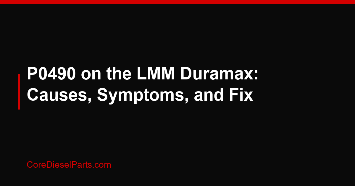 P0490 on the LMM Duramax: Causes, Symptoms, and Fix