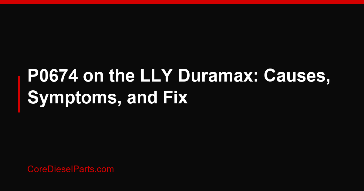 P0674 on the LLY Duramax: Causes, Symptoms, and Fix