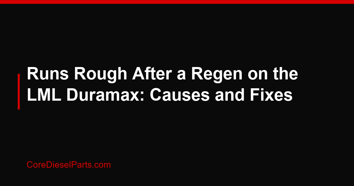 Runs Rough After a Regen on the LML Duramax: Causes and Fixes