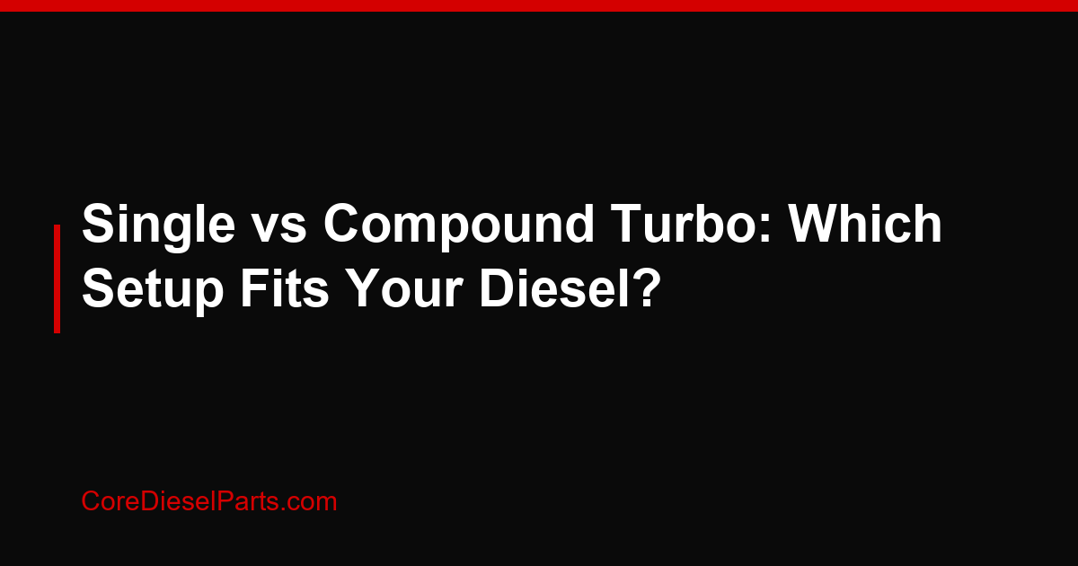 Single vs Compound Turbo: Which Setup Fits Your Diesel?