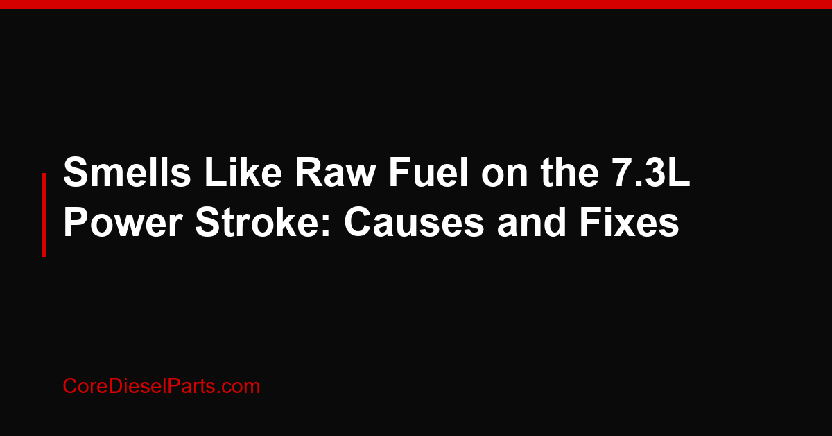 Smells Like Raw Fuel on the 7.3L Power Stroke: Causes and Fixes