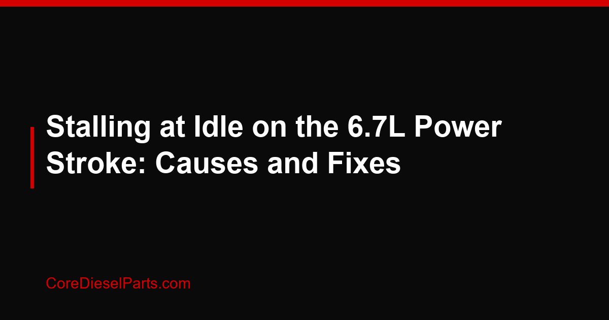 Stalling at Idle on the 6.7L Power Stroke: Causes and Fixes