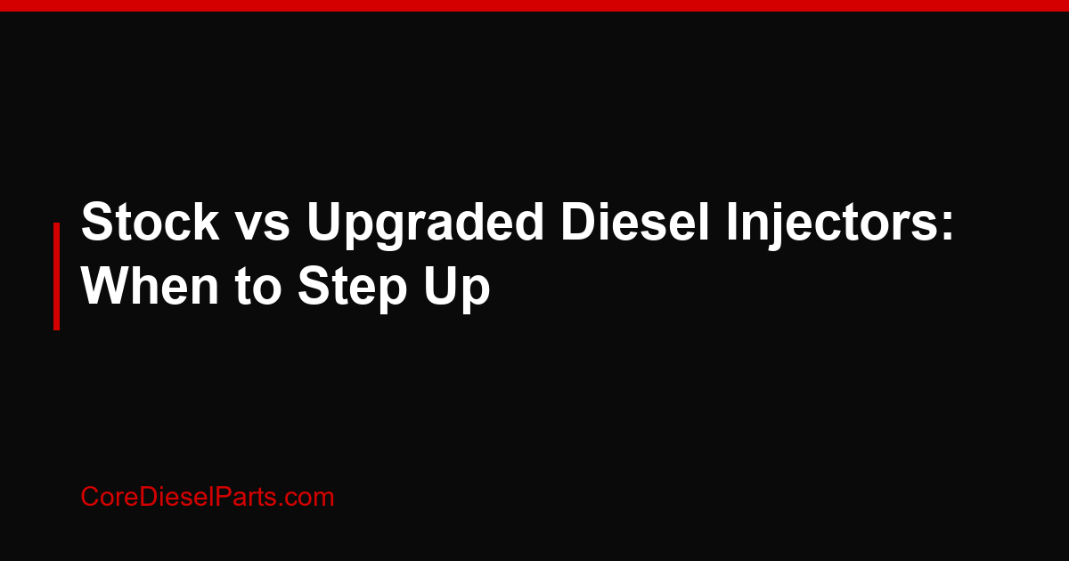 Stock vs Upgraded Diesel Injectors: When to Step Up