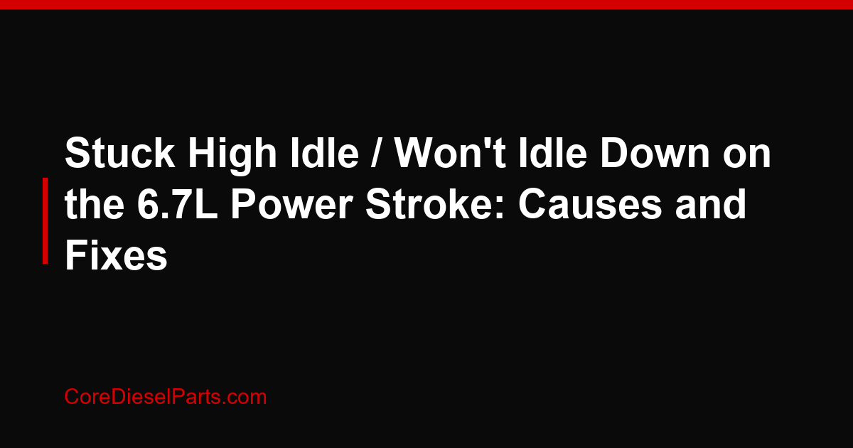Stuck High Idle / Won't Idle Down on the 6.7L Power Stroke: Causes and Fixes