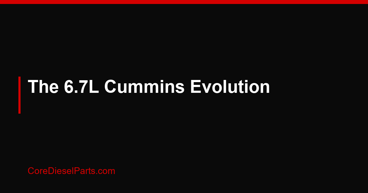 The 6.7L Cummins Evolution