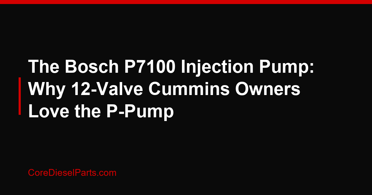 The Bosch P7100 Injection Pump: Why 12-Valve Cummins Owners Love the P-Pump