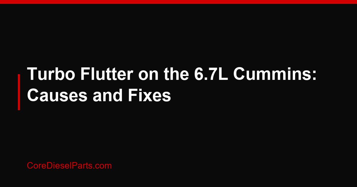 Turbo Flutter on the 6.7L Cummins: Causes and Fixes