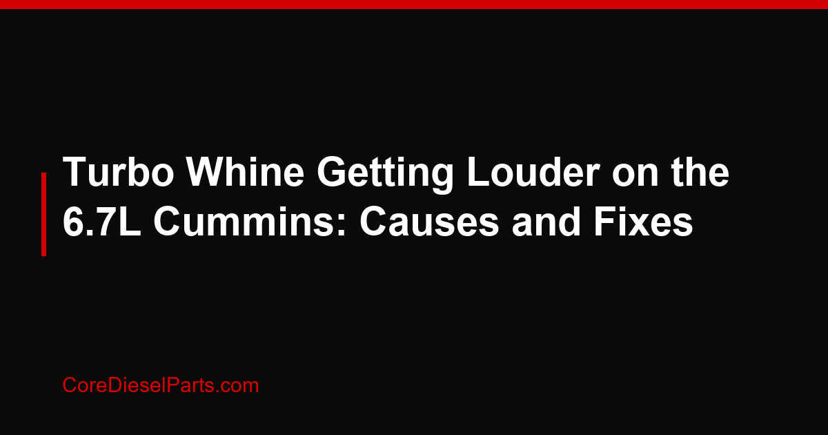 Turbo Whine Getting Louder on the 6.7L Cummins: Causes and Fixes