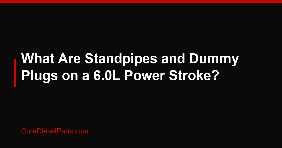 What Are Standpipes and Dummy Plugs on a 6.0L Power Stroke?