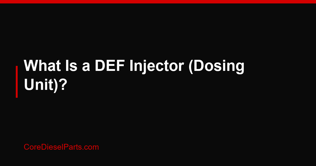 What Is a DEF Injector (Dosing Unit)?