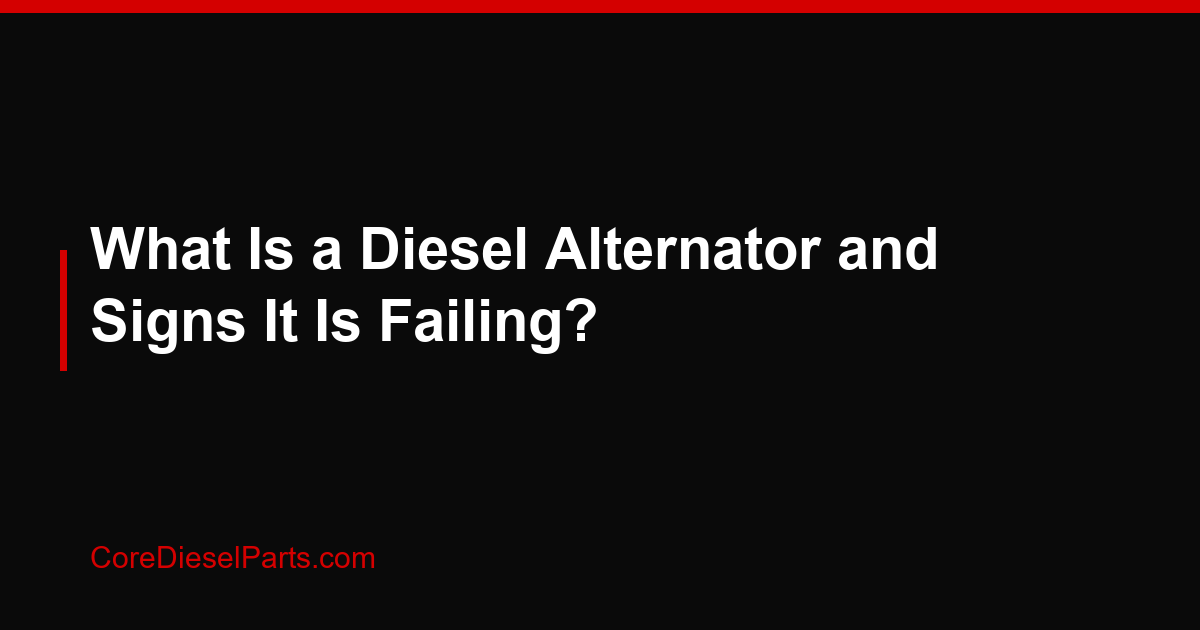 What Is a Diesel Alternator and Signs It Is Failing?