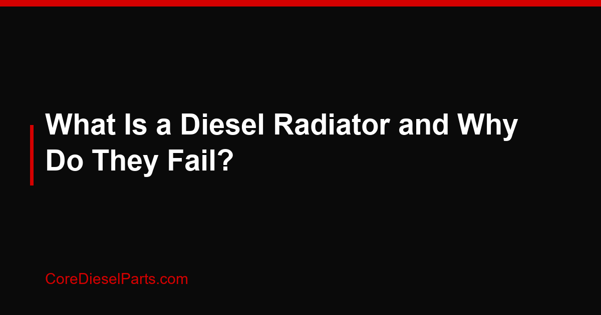 What Is a Diesel Radiator and Why Do They Fail?