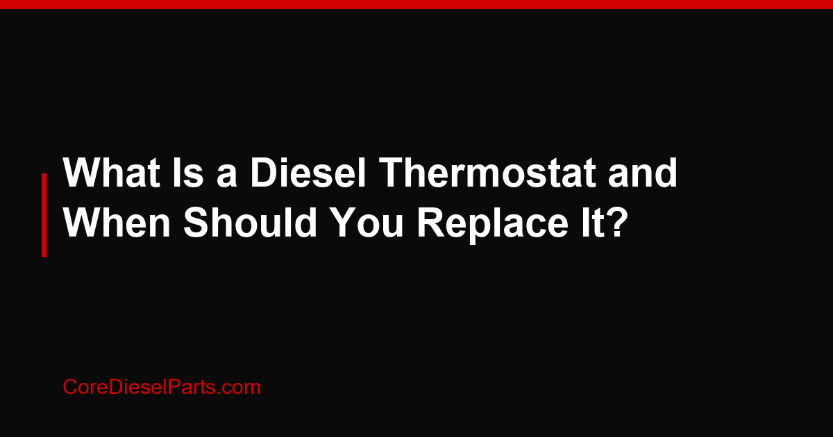 What Is a Diesel Thermostat and When Should You Replace It?