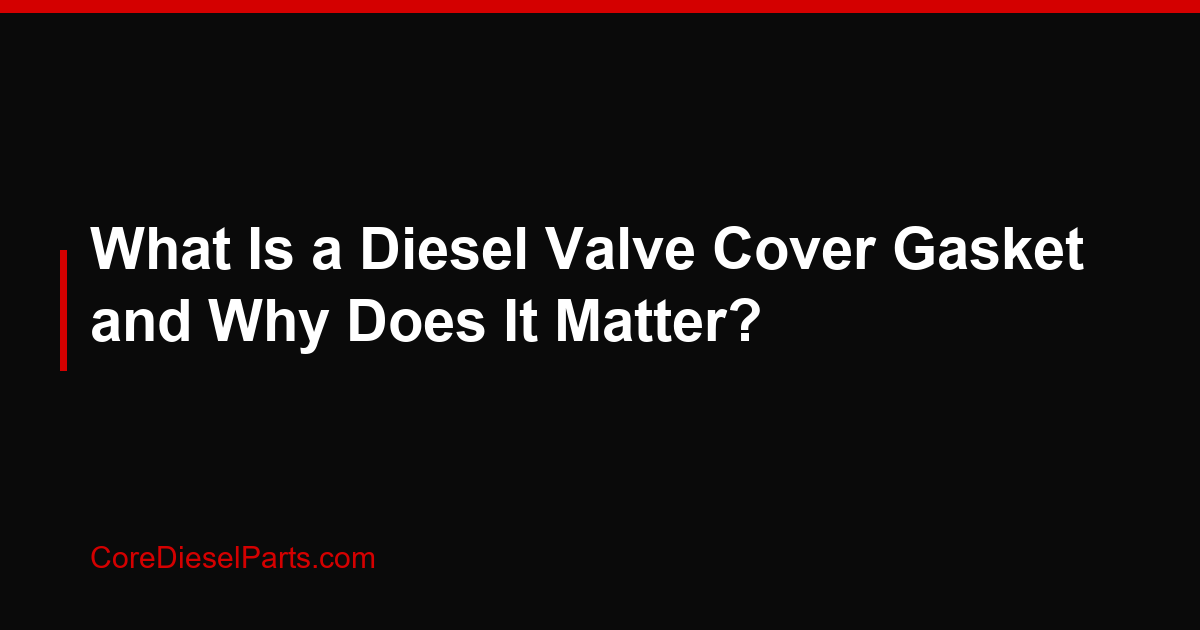 What Is a Diesel Valve Cover Gasket and Why Does It Matter?