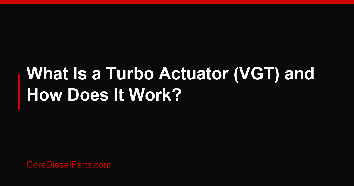 What Is a Turbo Actuator (VGT) and How Does It Work?