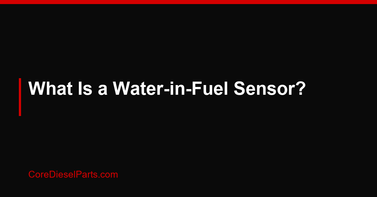 What Is a Water-in-Fuel Sensor?