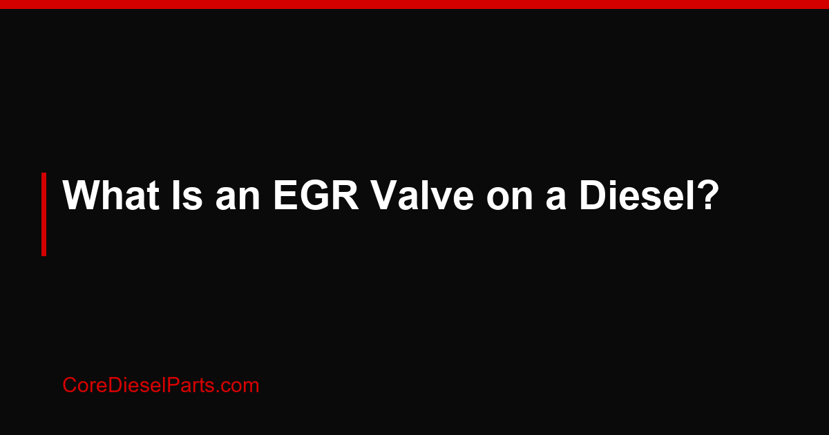 What Is an EGR Valve on a Diesel?