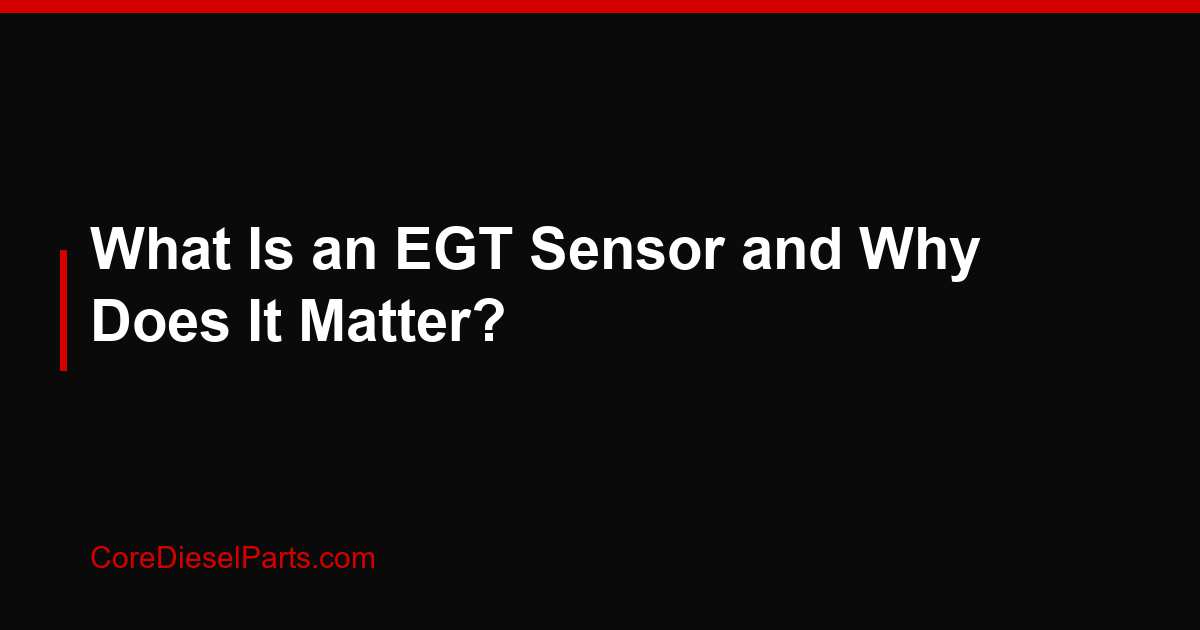 What Is an EGT Sensor and Why Does It Matter?