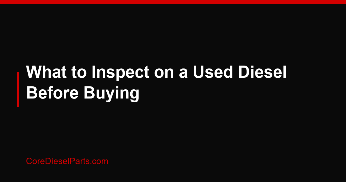 What to Inspect on a Used Diesel Before Buying