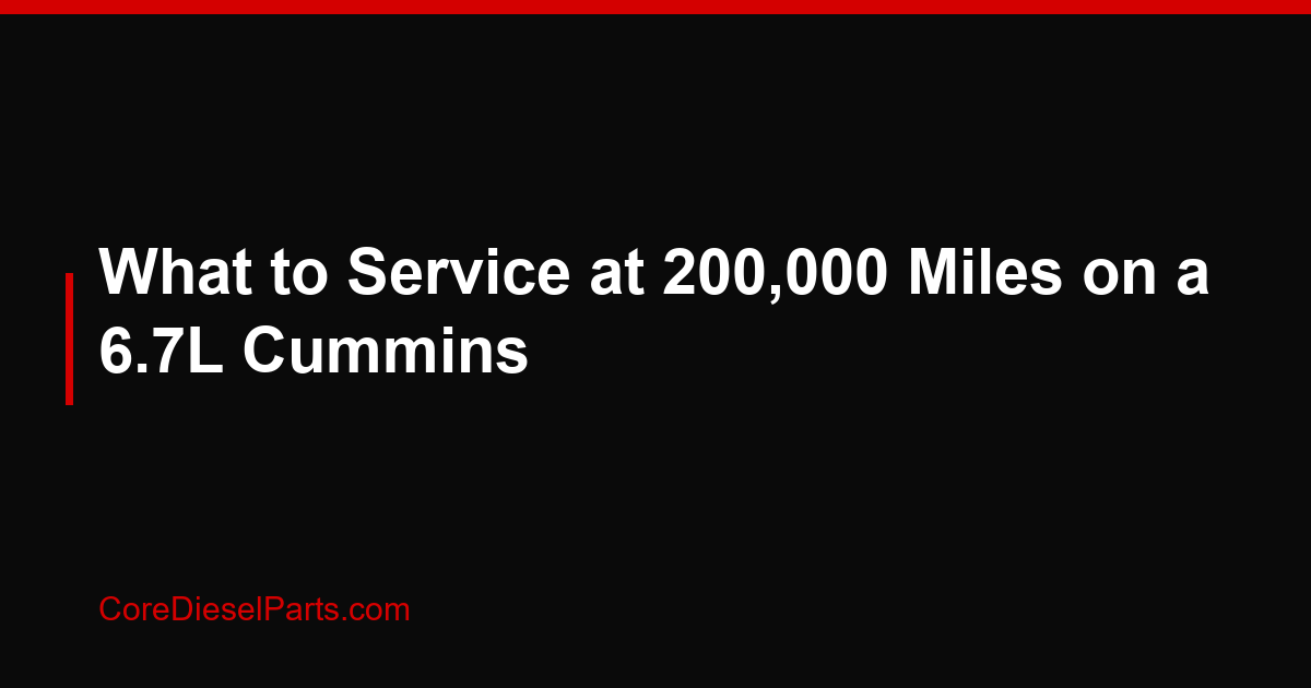 What to Service at 200,000 Miles on a 6.7L Cummins