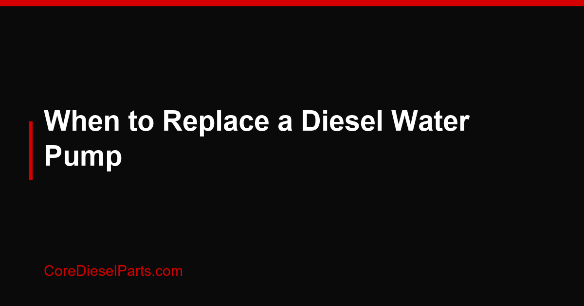 When to Replace a Diesel Water Pump
