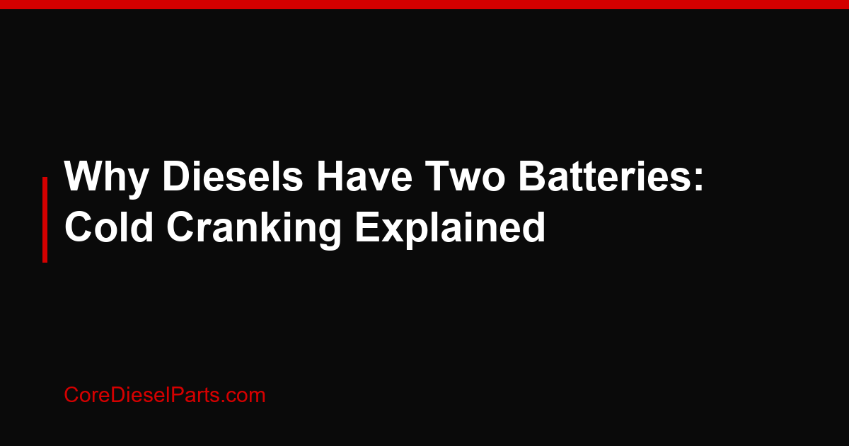 Why Diesels Have Two Batteries: Cold Cranking Explained