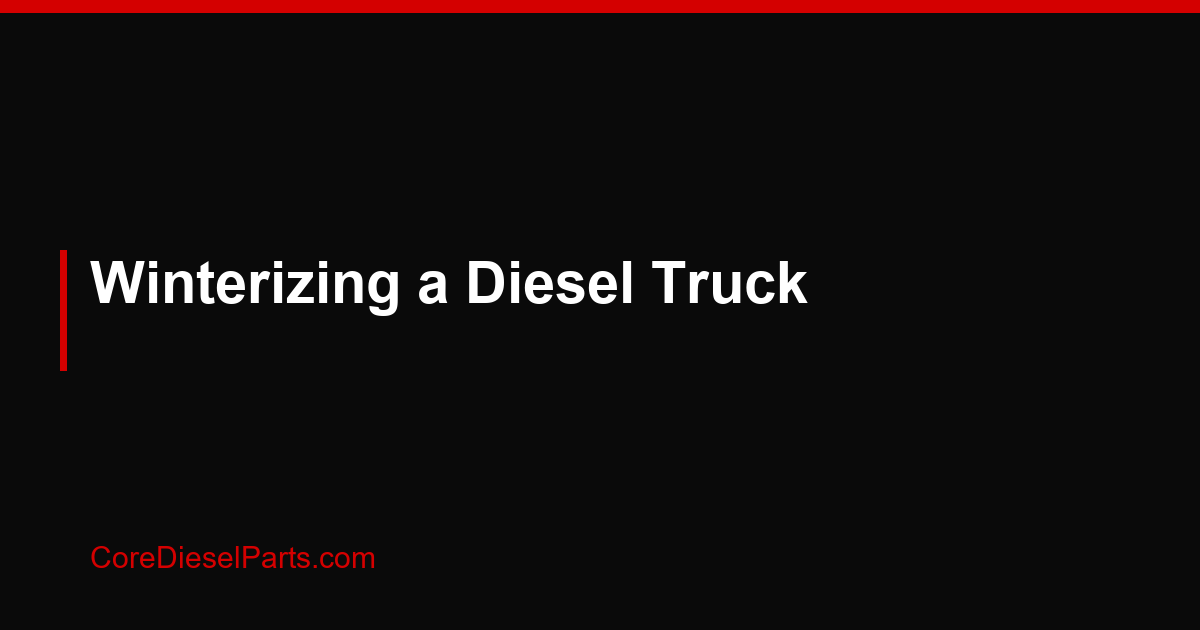 Winterizing a Diesel Truck