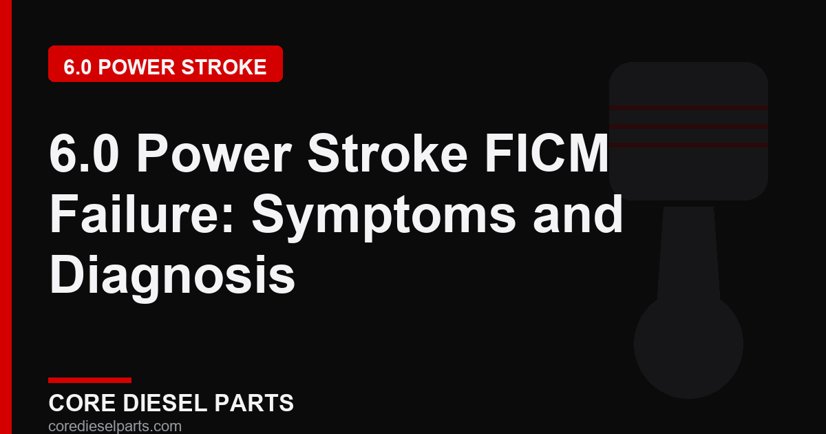 6.0 Power Stroke FICM Failure: Symptoms and Diagnosis