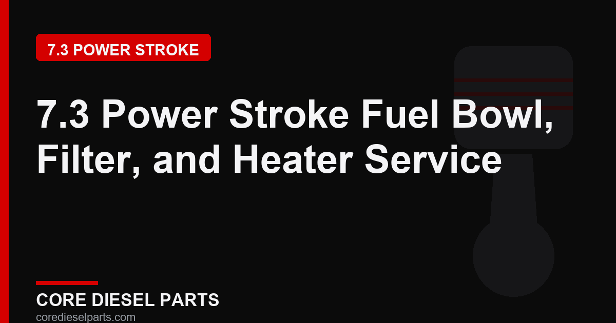 7.3 Power Stroke Fuel Bowl, Filter, and Heater Service
