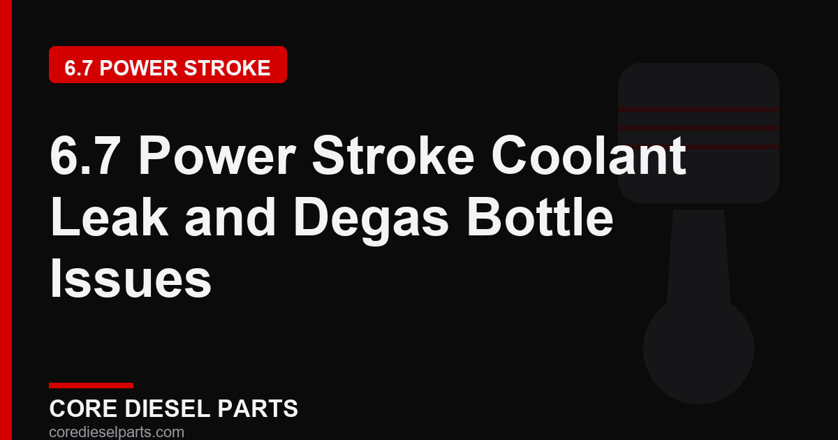 6.7 Power Stroke Coolant Leak and Degas Bottle Issues