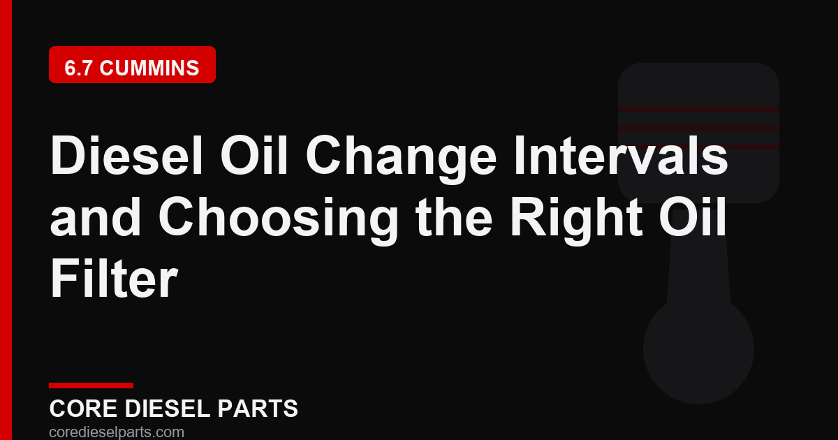 Diesel Oil Change Intervals and Choosing the Right Oil Filter