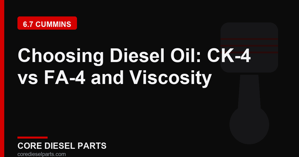 Choosing Diesel Oil: CK-4 vs FA-4 and Viscosity