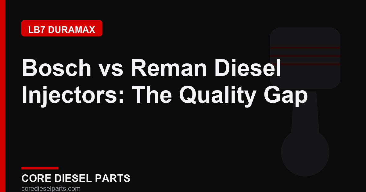 Bosch vs Reman Diesel Injectors: The Quality Gap
