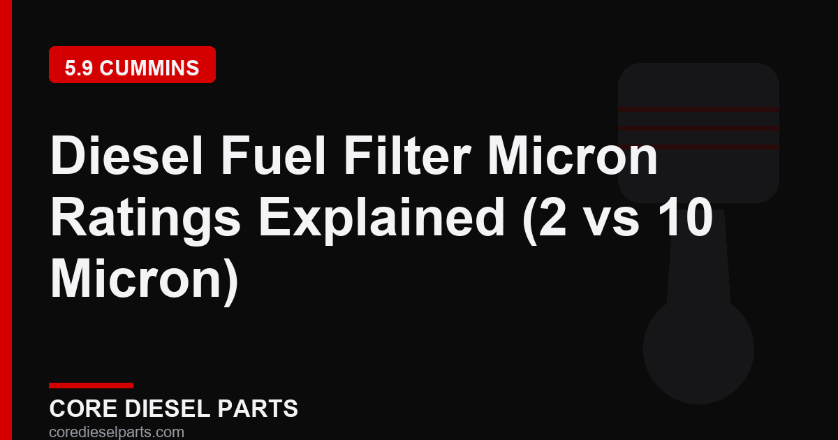 Diesel Fuel Filter Micron Ratings Explained (2 vs 10 Micron)