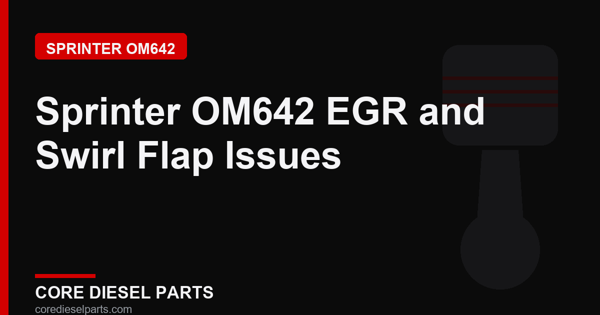 Sprinter OM642 EGR and Swirl Flap Issues