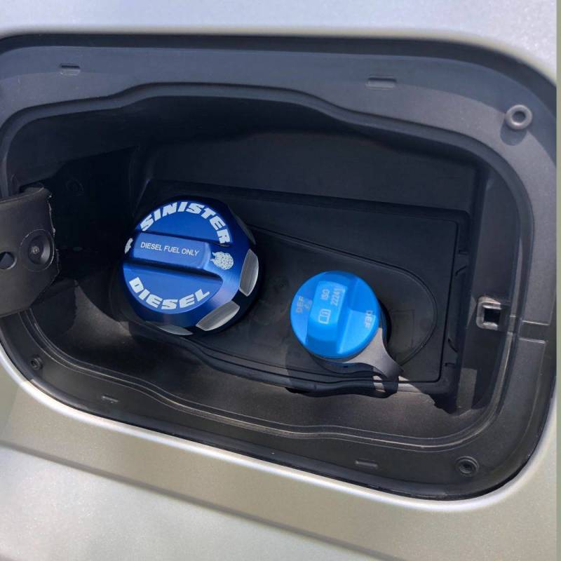 Sinister Diesel 08-16 Ford Powerstroke 6.4/6.7L Fuel Cap - Oil Cap for Power Stroke | SD-FFC08-01-20