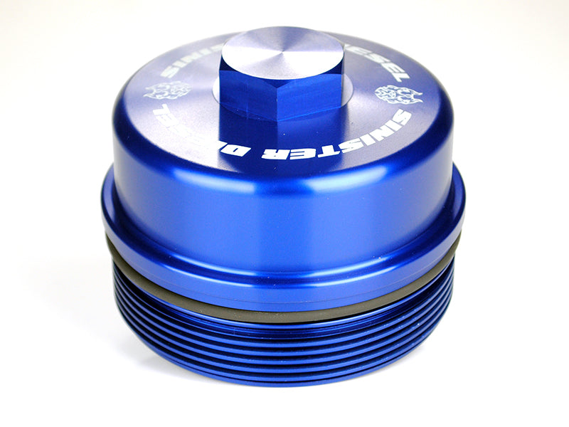 Sinister Diesel 03-07 Ford 6.0L Billet Blue Cap Kit - Oil Cap | SD-BCK-6.0